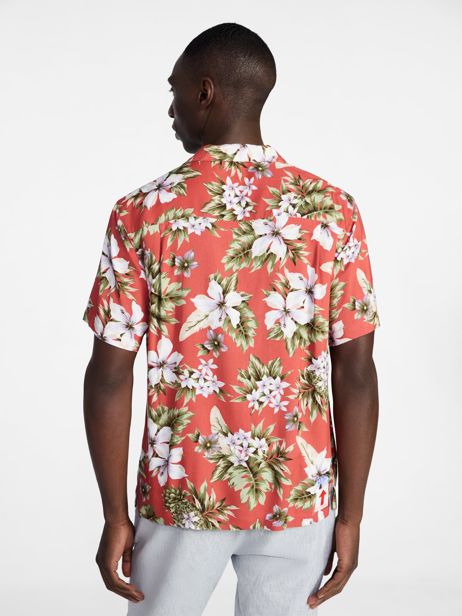George Men's Relaxed Fit Printed Camp Shirt with Short Sleeves, Sizes S-3XLT