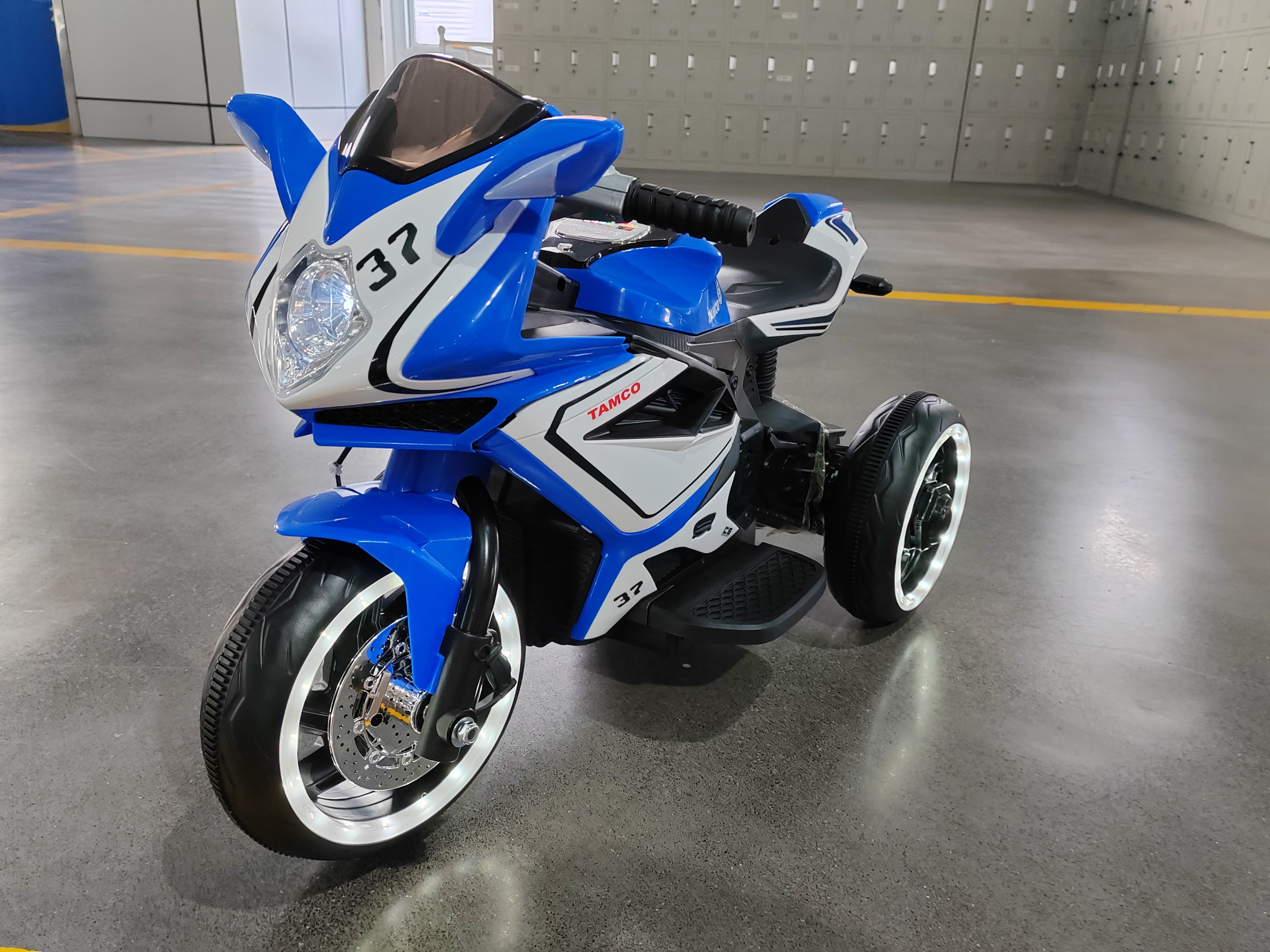 POVANLI 12V Kids Electric Motorcycle, Battery Power Ride on Motorcycle Toy with Slow Start, Power Display, Lighting Wheels, Bluetooth, USB, MP3, Early Education for Children Aged 3-4, Gift (Blue)