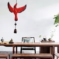 thumbnail image 2 of Campana de viento portátil con forma de pájaro cardenal, para exteriores, decoración para patio, terraza, jardín (rojo flotante), 2 of 5