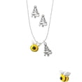thumbnail image 2 of Delight Jewelry Resin Bumble Bee Silver tone Zig Zag Christmas Tree Charm Necklace and Stud Earrings, 2 of 4