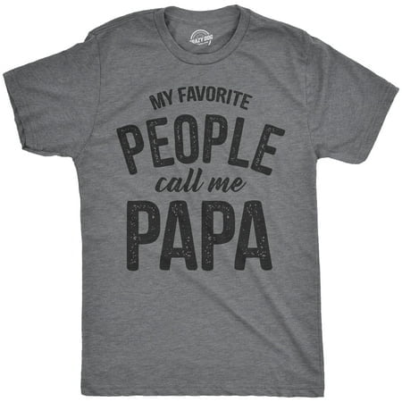 Mens My Favorite People Call Me Papa T Shirt Funny Humor Father Tee for Guys (Dark Heather Grey) - XL