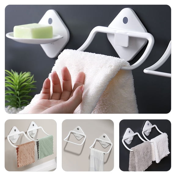 CRILSTYLEO Hand Towel Rack White Wall Mounted Rust Resistant for Bathroom and Kitchen
