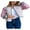Pink, variant on Gupgi Women Short Puffer Jacket Vintage Floral Quilted Coat Fall Long Sleeve Open Front Padded Jacket Outerwear