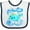 White and Navy, variant on Inktastic Cute and Playful Narwhal Boys or Girls Baby Bib