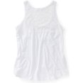 thumbnail image 2 of Aeropostale Womens Solid Lacey Neckline Back Tank Top, blanco, grande Aeropostale Camiseta sin mangas, 2 of 2