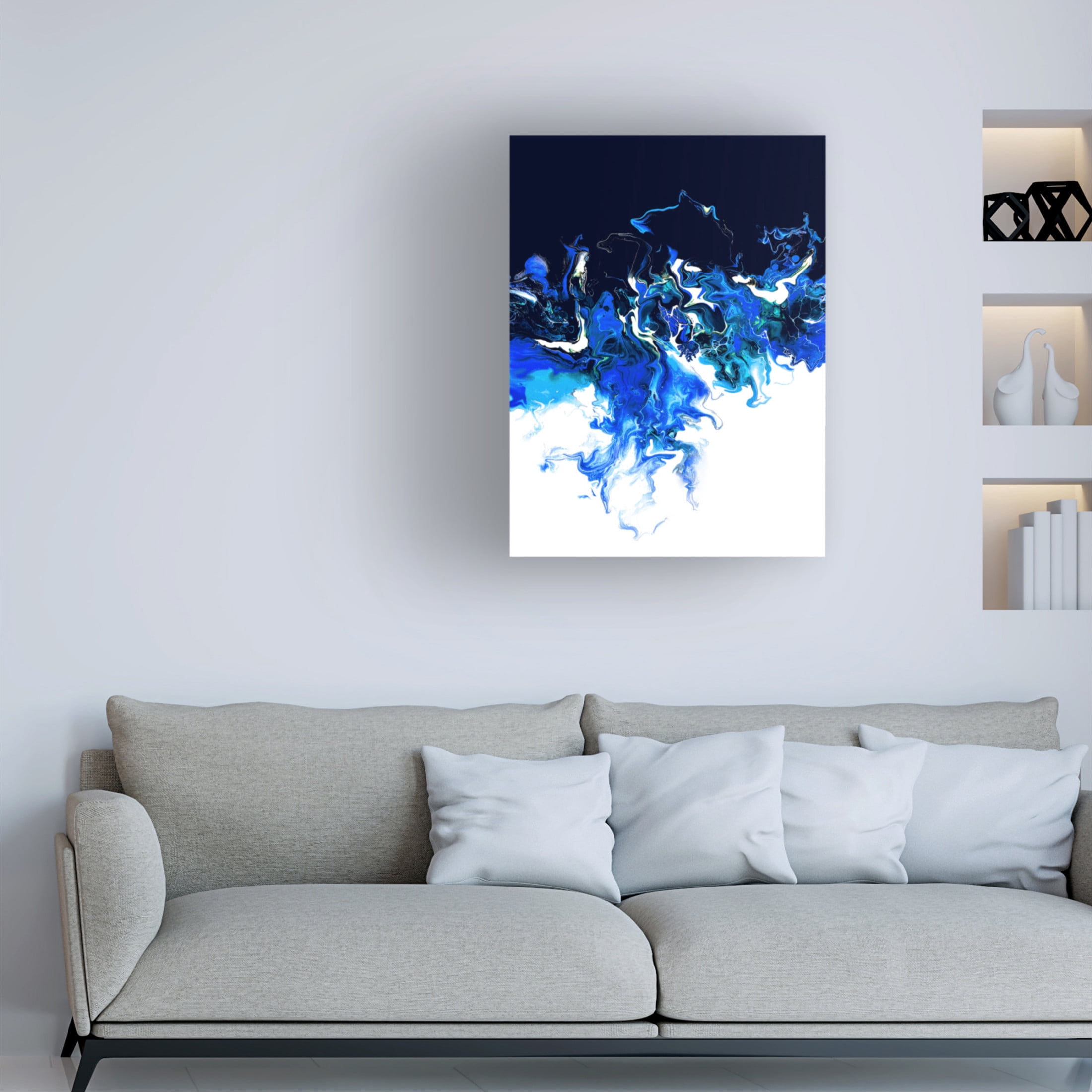Trademark Fine Art Alyson Storms  Blue Colorful Wave Canvas Wall Art