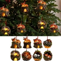Moocorvic Christmas Gifts Forest Animal Acorn Ornaments for Xmas Tree Decorations, Winter Indoor Holiday Decor 4 Inch