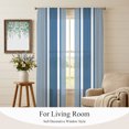 thumbnail image 4 of Blue Stripe Sheer Curtains 96 Inch Length 2 Panels Set, Boho Striped Modern Minimalist Geometric Lines Voile Window Treatment Semi Sheer Long Curtains Drapes for Bedroom/Living Room/Kitchen 52"x96"x2, 4 of 8