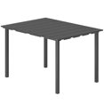 thumbnail image 1 of Outdoor Dining Table for 4, Rectangular Patio Table with Weather-Resistant HDPE Top and Rust-Resistant Metal Frame, 47.2"W x 35.4"D x 29.1"H, Black, for Garden and Deck, 1 of 7