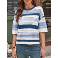 thumbnail image 4 of WIHOLL Women’s Blouses Tops Short Sleeve Knit Crochet Sweater Lightweight Pullover Crewneck for Spring Summer, 4 of 10