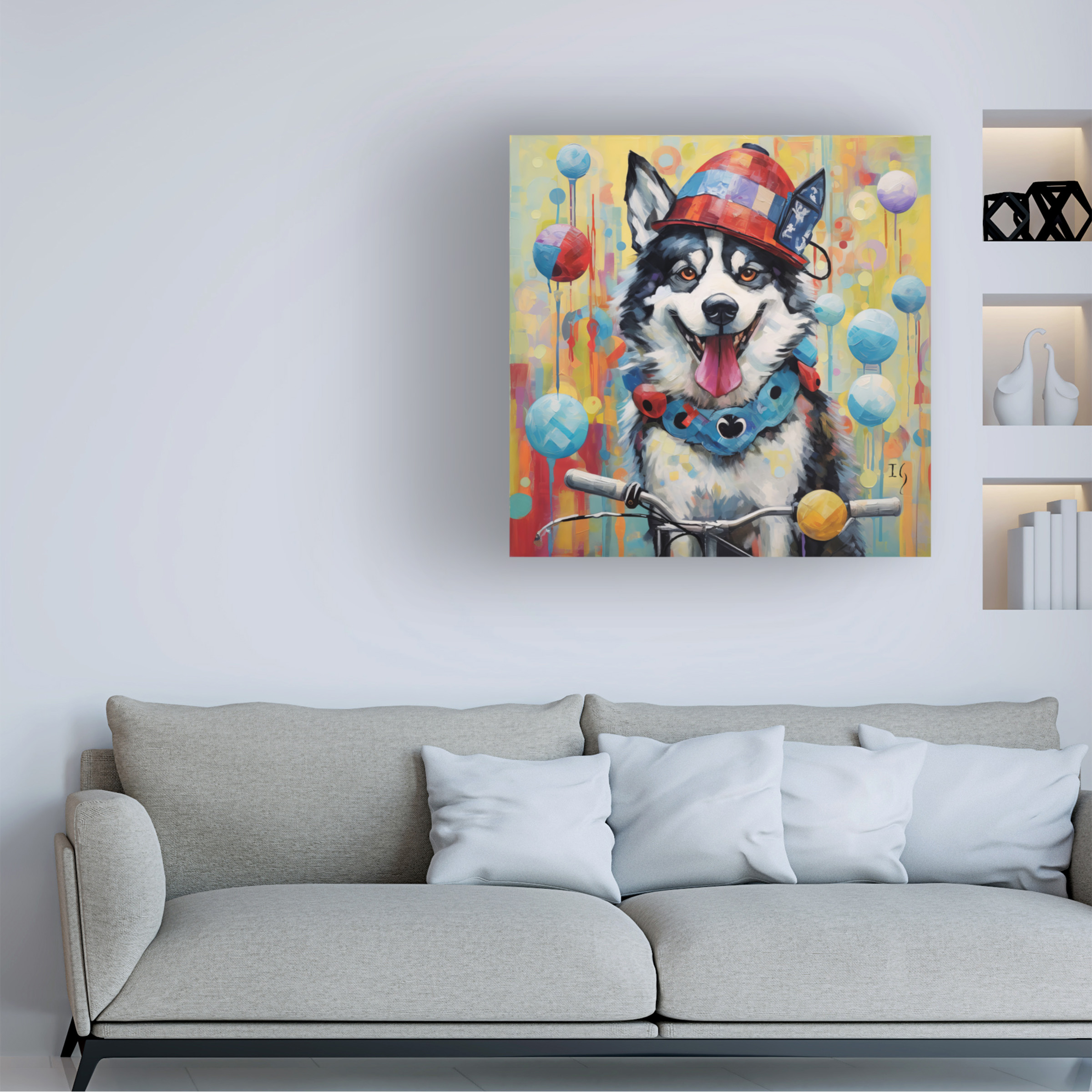 Canvas Wall Art - Ivan Guaderrama 'Jester Playful Essence' Wall Art for Living Room, Bedroom, or Office DÃ©cor by Trademark Fine Art - 35 x 35 Inches