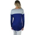 thumbnail image 2 of ToBeInStyle Women's Colorblock High-Low Top - Bright Navy/Heather Grey - Small, 2 of 7
