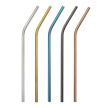 

Reusable Metal Straws 5 Colors-Long Stainless Steel Straw for Kids|Colored Drinking Straws for Milkshakes Frozen Drinks Smoothies Bubble Tea