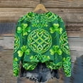 thumbnail image 7 of YueHuiYing Womens St. Patrick's Day Crew Neck Oversized Sweatshirt Printed Long Sleeve Pullover Shirt Tops Plus Size, 7 of 7