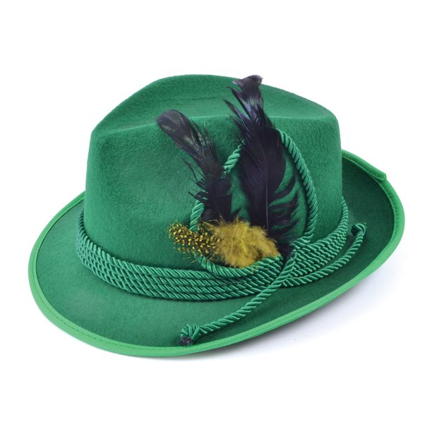 Bristol Novelty - Sombrero de fieltro con plumas para disfraz (Verde)