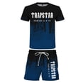 thumbnail image 1 of Pantalones cortos de manga corta transpirables para adultos con conjunto de dos piezas de jersey holgado estilo lavado con tinta, 1 of 3