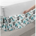 thumbnail image 2 of Vikings Bed Skirt, Pattern with Viking Faces Trees and Northern Woodland, Elastic Bedskirt Dust Ruffle Wrap Around for Bedding Decor, 4 Sizes, Dark Grey Sky Blue, by Ambesonne, 2 of 2