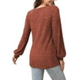 thumbnail image 4 of Fantaslook Henley Long Sleeve Shirts for Women Casual Tunic Tops Fall Dressy Blouses Lightweight Pullover, 4 of 7