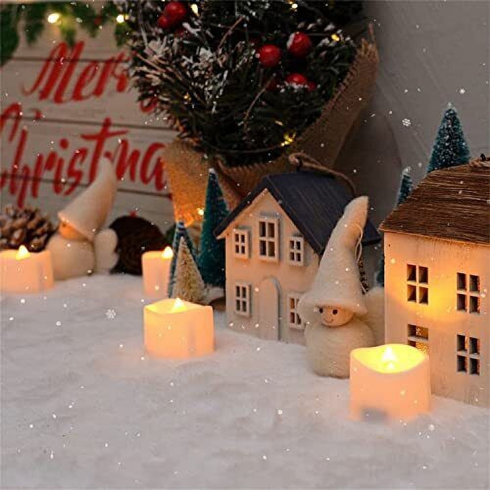24Pcs Timed Tealight Candles, Battery Operated Tea Candles, Flameless Flickering Electric Candles with Timer for Home Decor, Brightness Upgrade, Batteries Included