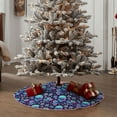 thumbnail image 4 of Bingfone Christmas Tree Skirt Mat Christmas Decoration Interior 48" -Blue Flower Skull, 4 of 6