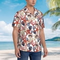 thumbnail image 2 of Lsque Starfish Shell pattern Hawaiian Shirt for Men, Unisex Summer Beach Casual Short Sleeve Button Down Shirts-Small, 2 of 9
