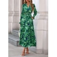 thumbnail image 2 of Vestido Maxi Floral PRETTYGARDEN con Escote en V y Mangas Largas Talla M, 2 of 8