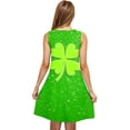 thumbnail image 4 of Kmdttou Women Summer Casual Short Sleeve Dresses St. Patrick's Day Casual Plus-size Sleeveless Crew Neck Short Dress with Pockets (Size:S-2XL), 4 of 5