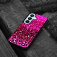 thumbnail image 4 of WIRESTER Shockproof Soft Rubber Cover Case for Samsung Galaxy S26+ / S26 Plus 6.7" 2026, Hot Pink Glitter Sparkle With Black Pink Glitter Leopard 2D, 4 of 5