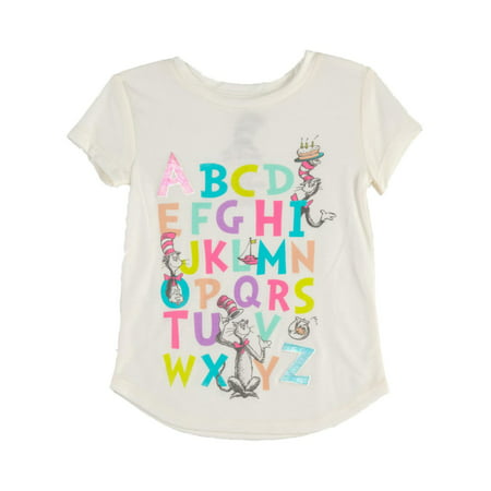 Toddler Girls Ivory Cat In The Hat ABCs T-Shirt Dr Seuss Tee Top