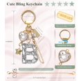thumbnail image 2 of PTSPLLMY Bling Cute Keychain Initial Letter Gift for Women Girls Pink Purple Key Chain Cup Bag Charms Accessories, 2 of 6