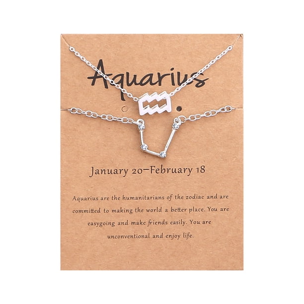 Hot6sl Liquidación de Ahorros de Verano Conjunto de Collar y Pulsera de Diamantes con Doce Constelaciones y Tarjeta de Constelación