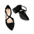 thumbnail image 3 of DREAM PAIRS Women's Chunky Heels Dress Pumps Closed Pointed Toe Comfort Cross Strap Block Heel Shoes For Party Dance Wedding, 3 of 6