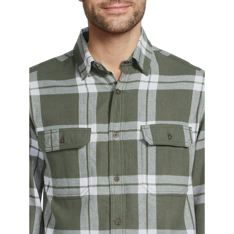 George Men's Long Sleeve Flannel Shirt, Sizes XS-3XLT George Men's Long Sleeve Flannel Shirt, Sizes XS-3XLT
