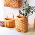 Handmade Wood Chip Storage Basket Flower Plant Foodie Storage Basket Wall Hanging Woven Baskets