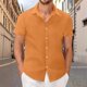 thumbnail image 1 of pstuiky camisetas para hombre, Camisa informal de verano para hombre, de color liso, de manga corta y con solapa y botones. ropa de hombre xl, 1 of 6