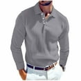 thumbnail image 2 of Kalauyu Men's Ribbed Knit Sweater Casual Long Sleeve Sweater Collared V Neck Shirts Solid Pullover Tops, 2 of 7