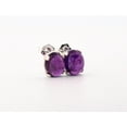thumbnail image 7 of Natural 9x7mm Oval Cabochon Amethyst Sterling Silver Earrings N97OCASSE4, 7 of 7