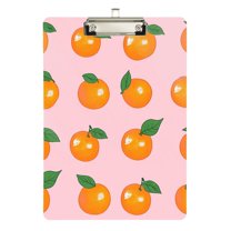FORMRS Acrylic Clipboard with Low Profile Clip Standard A4 Letter Size, 12.5" x 9", Cute Oranges