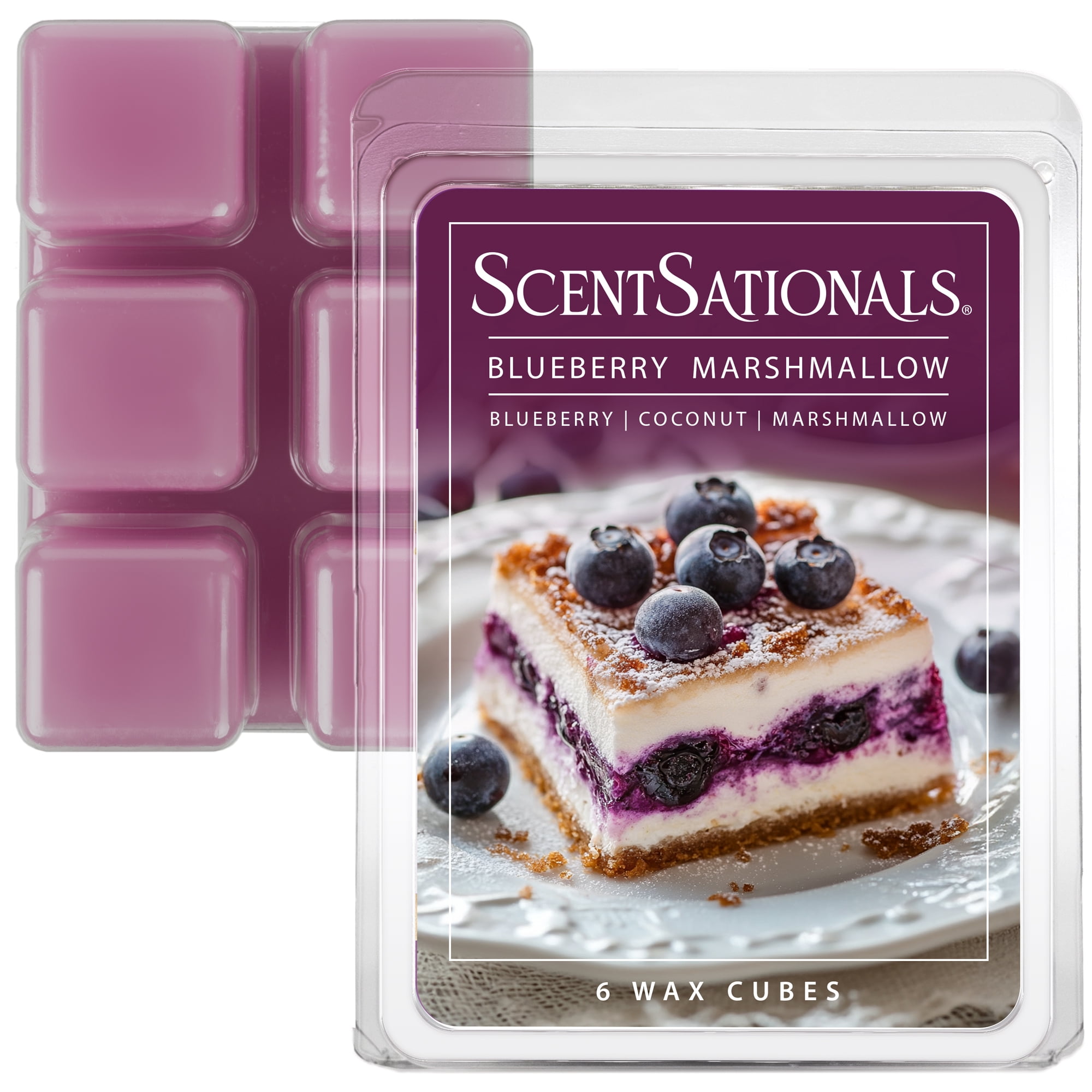 (5 pack) Blueberry Marshmallow Scented Wax Melts, ScentSationals, 2.5 oz