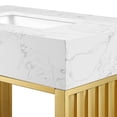 thumbnail image 6 of Modway Gridiron 30" Stainless Steel Bathroom Vanity in White/Gold, 6 of 8