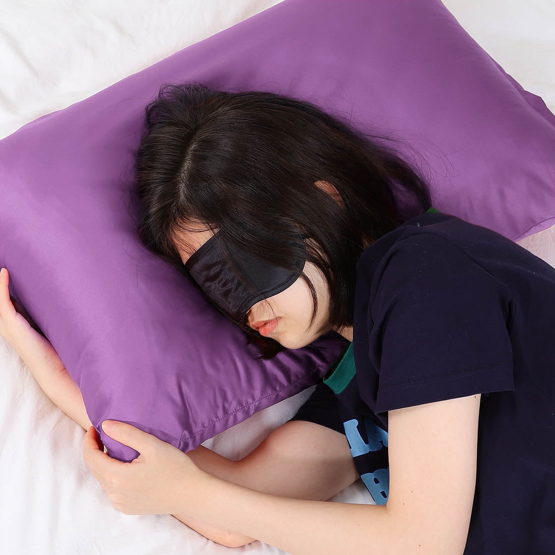 Unique Bargains 6 Pack Satin Pillowcase with Zipper, Queen, Purple