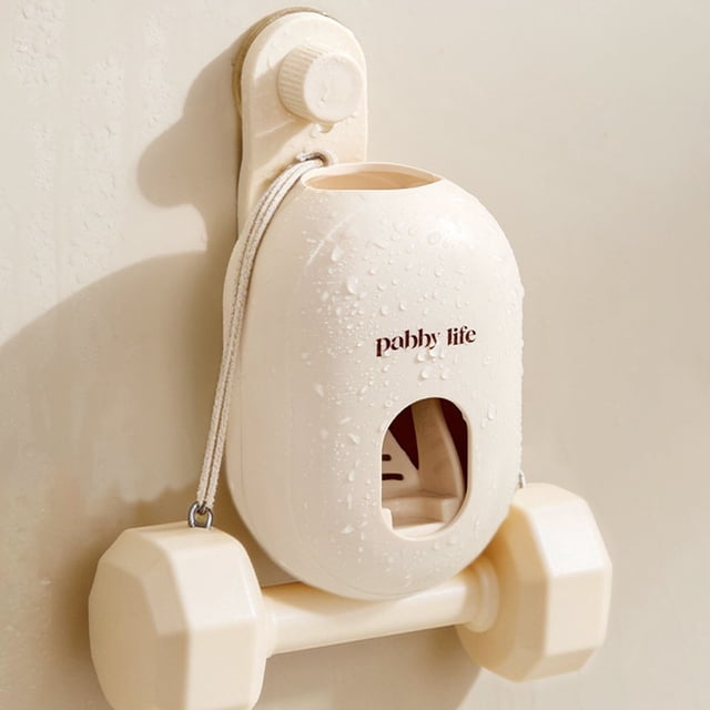 Dispensador automático de pasta dental de pared con adhesión por ventosa, tecnología de vacío, interfaz de silicona, higiénico y sin goteo para uso en baño.