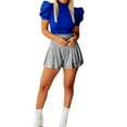 thumbnail image 5 of SLADYGLO Women Elastic Pleated Waist Ruffle Hem Sports Shorts, 5 of 7