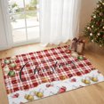 thumbnail image 2 of Merry Christmas Washable Area Rug 2 x 3 ft Winter Baubles Snowflakes Red Buffalo Plaid Backdrop Soft Non‑Slip Rugs Stain Repellent Indoor Mats for Front Door, Narrow Hallway, Kitchen Doorway, Bedside, 2 of 9