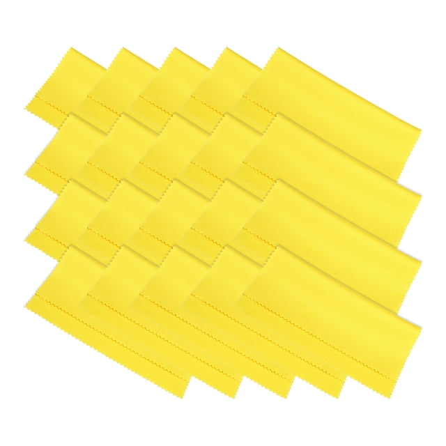 Unique Bargains Microfiber Cleaning Cloth 6' x 6' Soft for Camera Lens, Yellow 20 Pack