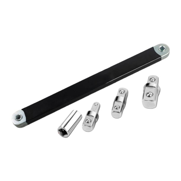 Llave de extensión acodada de 15 pulgadas, herramienta manual de alcance reducido, llave de impacto de acero, herramienta de extensión para taller Negro