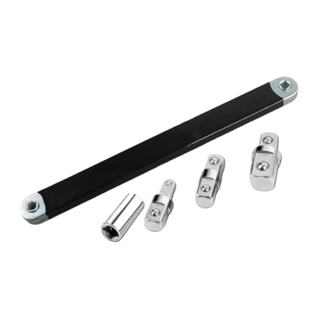 Llave de extensión acodada de 15 pulgadas, herramienta manual de alcance reducido, llave de impacto de acero, herramienta de extensión para taller Negro