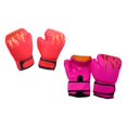 thumbnail image 4 of Guantes de boxeo Cola 2 pares de entrenamiento para niños cuero de PU rosa y rojo, 4 of 8