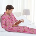 thumbnail image 6 of Picia Watermelon Pattern Men’s Long-Sleeve Sleepwear Set - Soft 2-Piece Loungewear with Pockets, Comfy PJs for Relaxing Nights-X-Large, 6 of 7