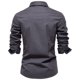 thumbnail image 4 of pstuiky Camisas de invierno de manga larga para hombre, Blusa informal de manga larga con botones y parches lisos para hombre camisetas de hombre l, 4 of 4